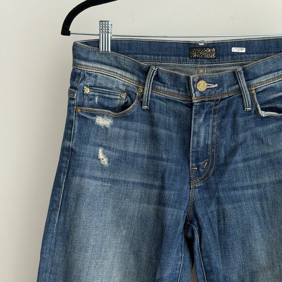 Mother Jeans Womens 26 The Cruiser Flare Low Rise Rough It Up Distressed Western - Picture 4 of 15